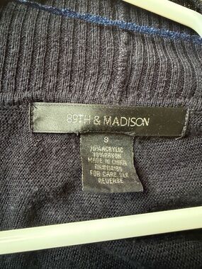 89th & Madison Dark Navy Ribbed Crew Sweater